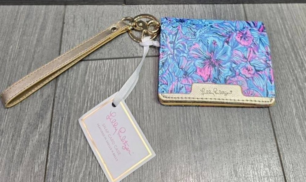 Lilly Pulitzer Snap Case Wristlet Pink Isle Floral Travel Colorful B000797